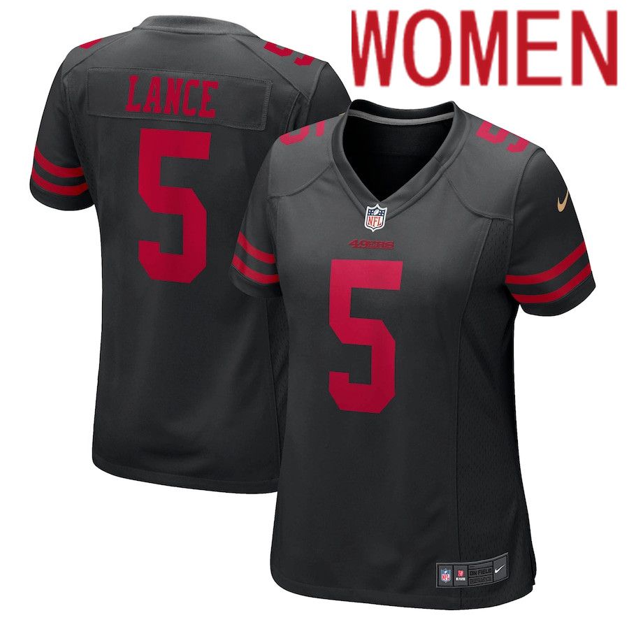 Women San Francisco 49ers 5 Trey Lance Nike Black Game Player NFL Jersey